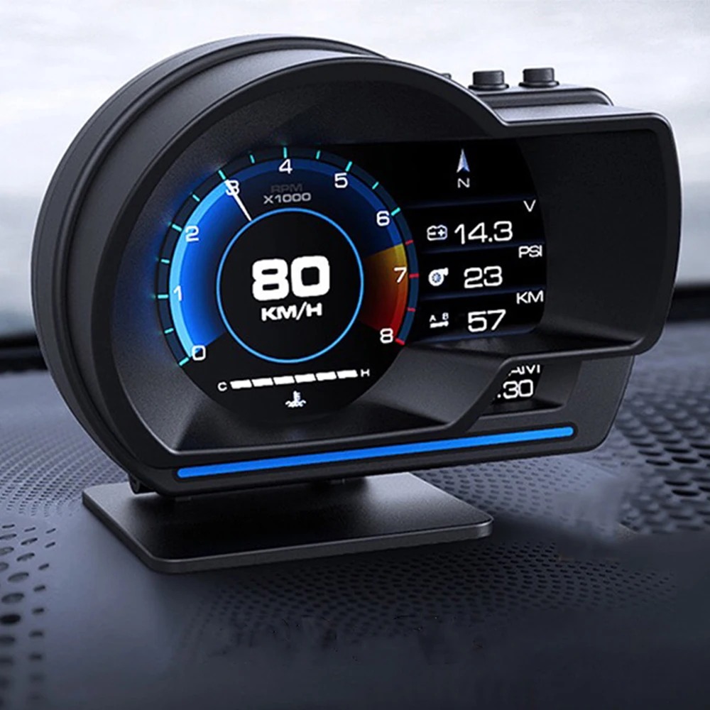 最新 A500 オートメーターカー HUD ターボゲージ車のヘッドアップディスプレイ OBD2 スマートデジタル走行距離計セキュリティ警報水