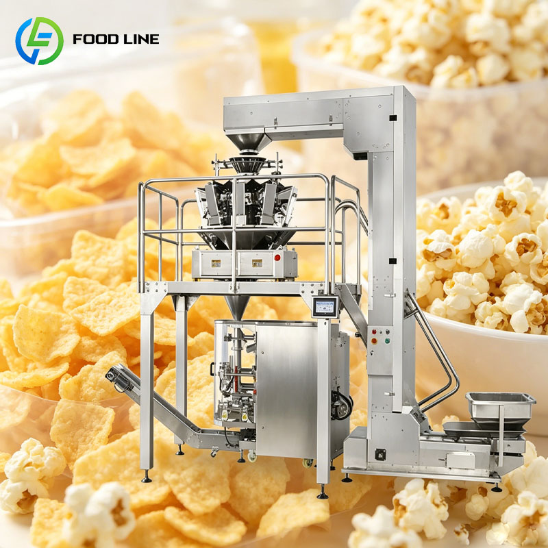 カスタマイズされるコーン チップス ポテト チップス ポップコーン プレッツェル VFFS システムのための高性能縦の包装機械