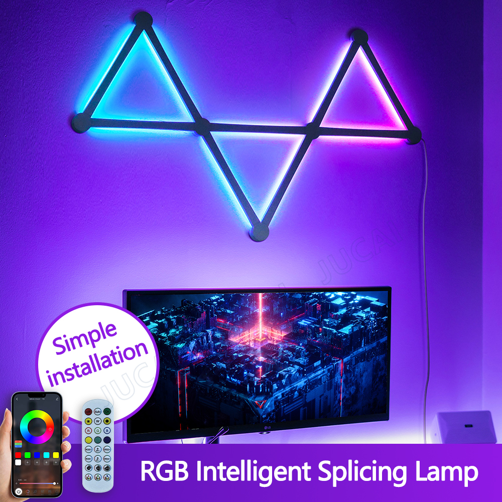 スプライシングライト DIY 雰囲気ライト RGB スマートウォールライト音声制御ランプ E スポーツルーム寝室バー装飾ナイトライト
