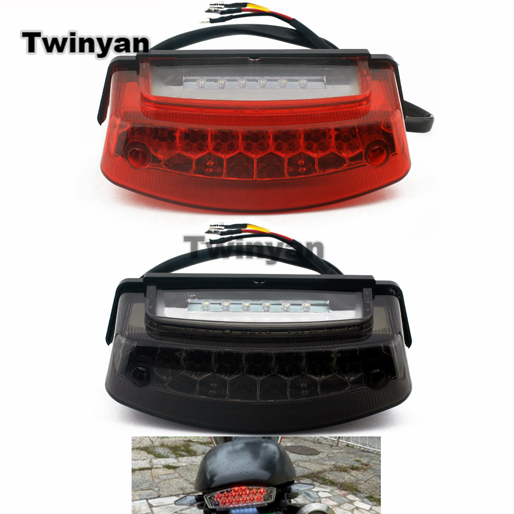 ユニバーサルオートバイ LED ブレーキテールライト ATV ダートバイクリアストップランプナンバープレートインジケータ Ducati モンスター M400 M750 M900
