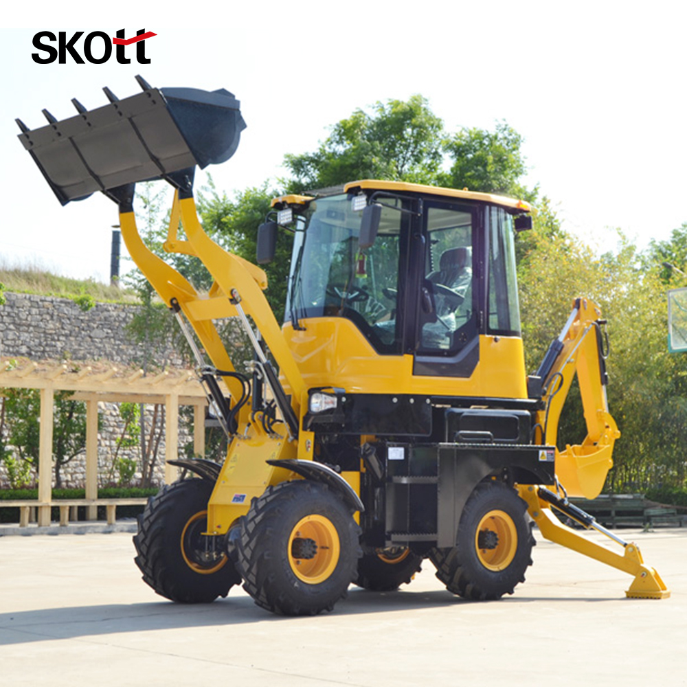 Backhoe Loader Compact Hydraulic 2IN1 Wheel Excavator Loader Agricultural Digging Equipment Customizable Accessories