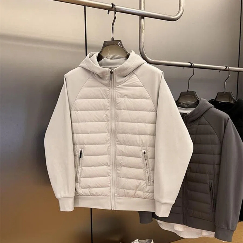 秋冬の新ファッション長袖パーカーパッチワークジャケットパーカー紳士服韓国ジッパー暖かいオールマッチトレンドシックなトップ