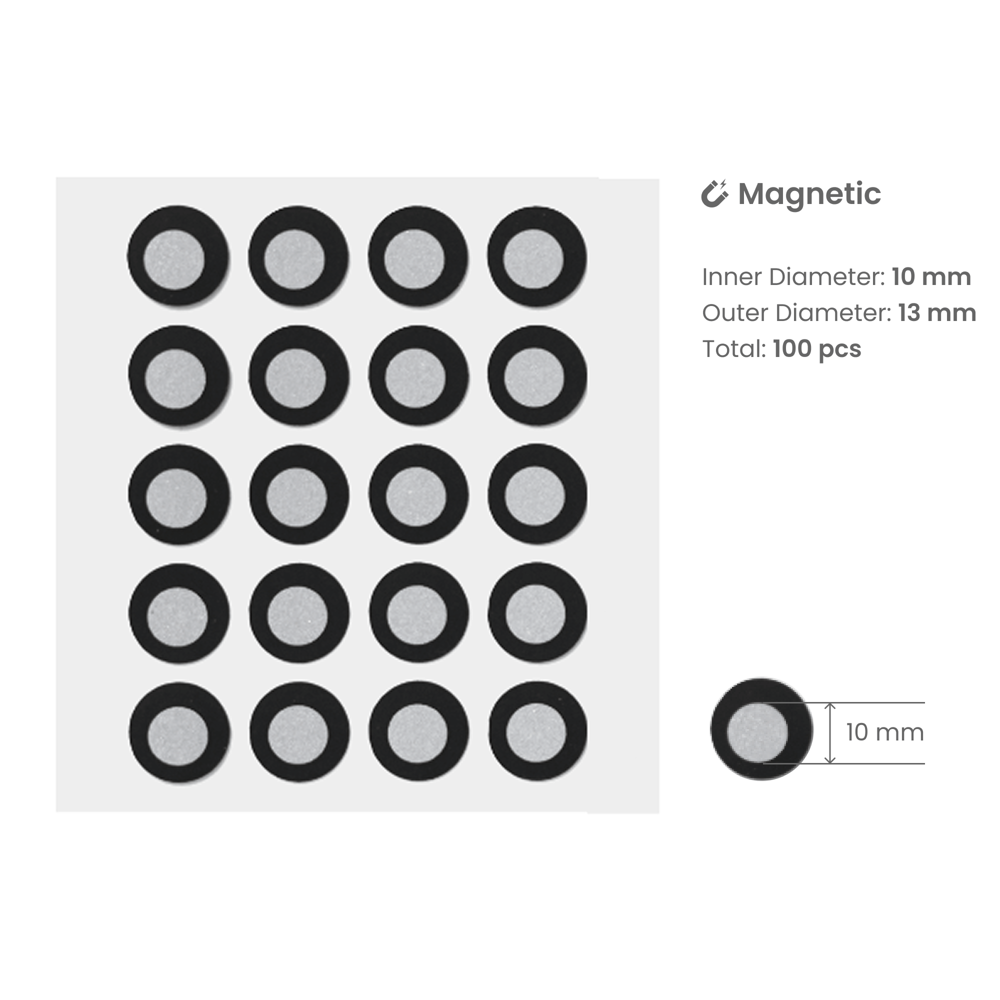 Revopoint 100 個高視認性マーカー、内径 - 10 mm、外径 - 13 mm