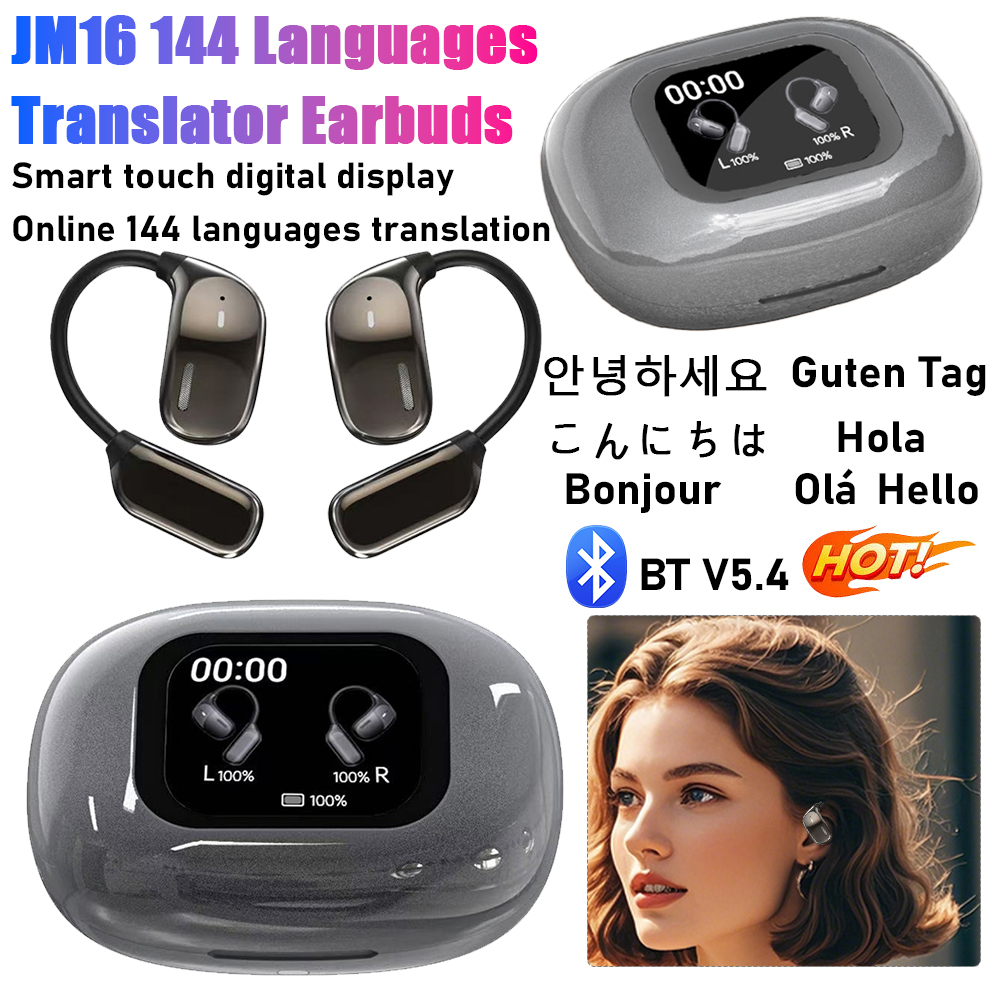 JM16 翻訳イヤホン Bluetooth AI 翻訳ヘッドフォンリアルタイム言語翻訳イヤホン海外出張用