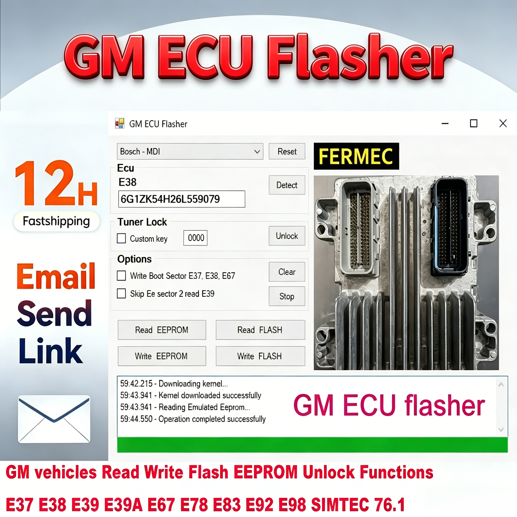 GM ECU フラッシュチューナーロック解除読み取り書き込みフラッシュ EEPROM ロック解除ツール J2534 v0.05 E37 E38 E39 E67 E78 E92 E98 SIMTEC76