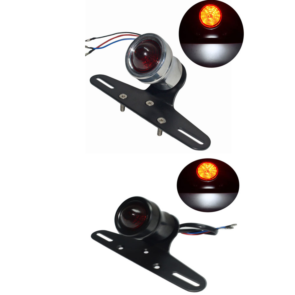 ユニバーサルオートバイオートバイ LED ブレーキテールライトターンシグナルナンバープレートブラックハーレーボバーホンダヤマハカワサキ BMW