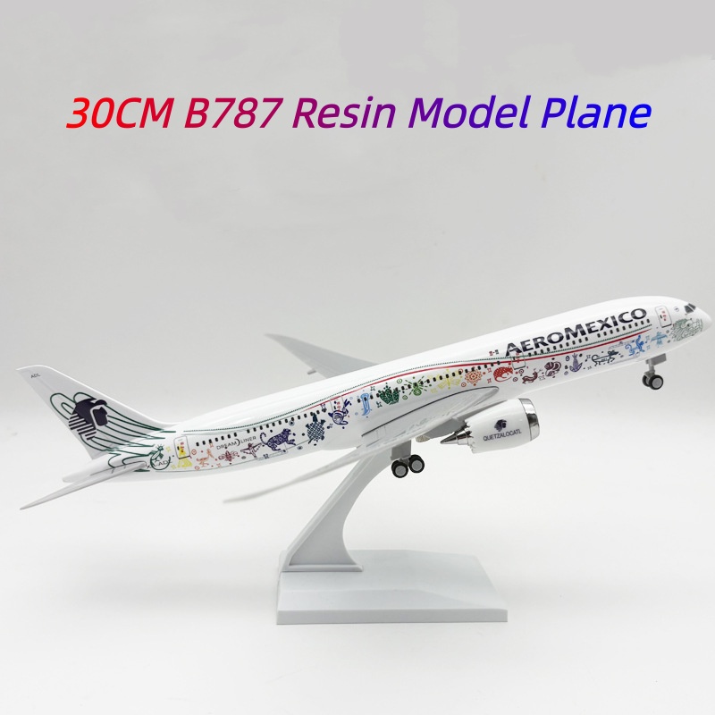 30 センチメートル飛行機メキシコ航空 787 B787 エアウェイズ樹脂プラモデルミニチュアスケール飛行機ホイールベース付きお土産趣味収集