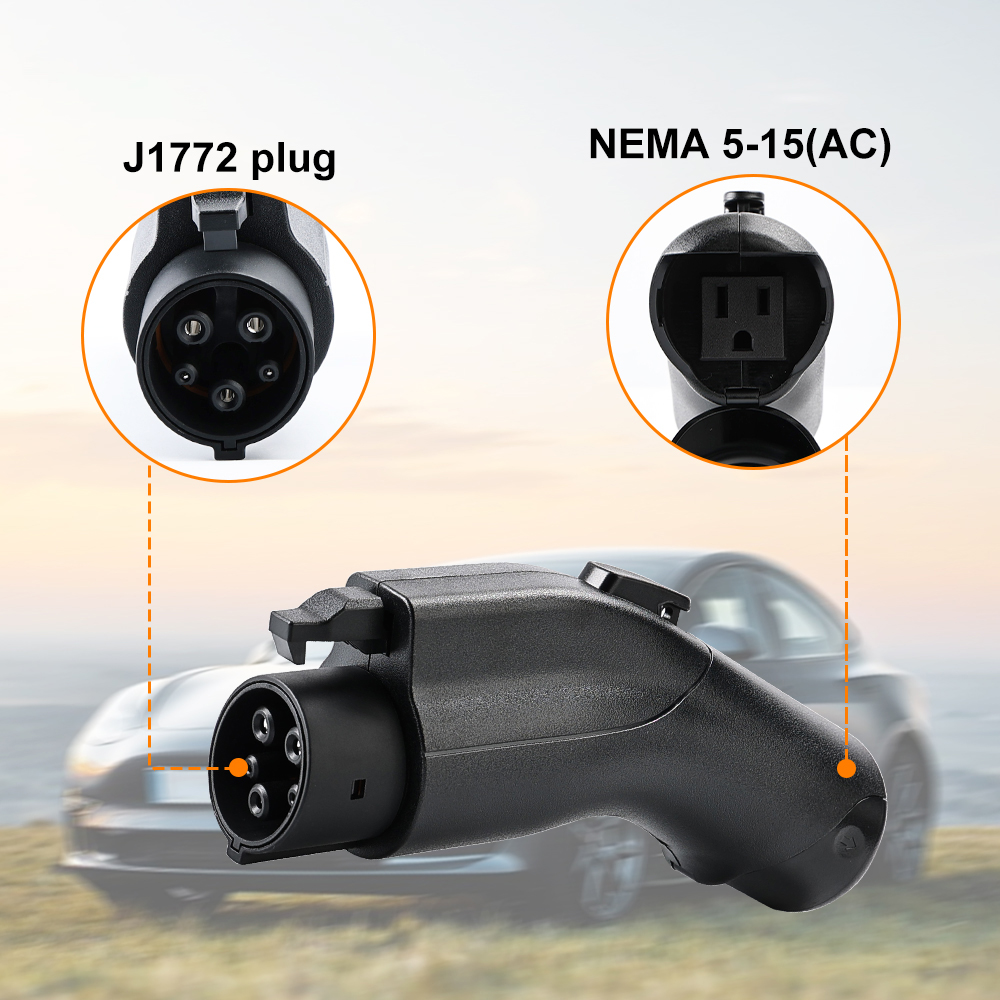 ポータブル 15A V2L EV 放電アダプタ 14KW 240V AC 50-60HZ Type1 J1772 バージョン EV 車 EVSE