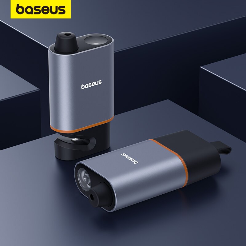 Baseus 車緊急安全ハンマー 3 in 1 U 字型シートベルトカッターウィンドウブレーカー脱出緊急ランプ付きカーアクセサリー