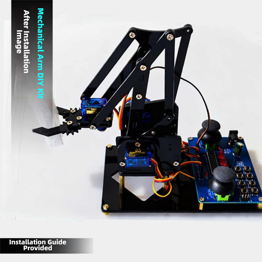 DIY ブラック ロボット アーム構築キット - 溶接、基本的な電子工学、回路設計を学びます