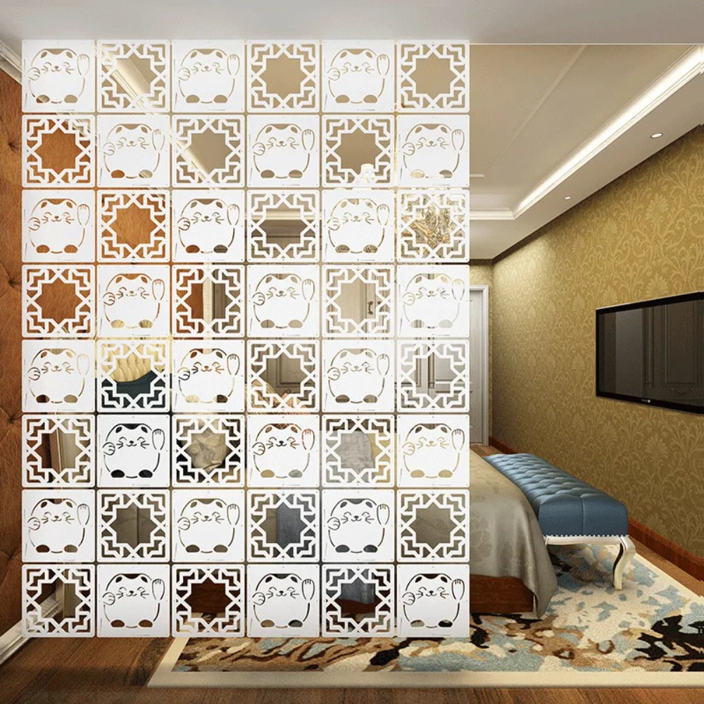29x29cm MDF 折りたたみパーティションスクリーン - 現代中国のカットアウトルームディバイダー 吊り下げパネル 玄関スペース最適化 DIY