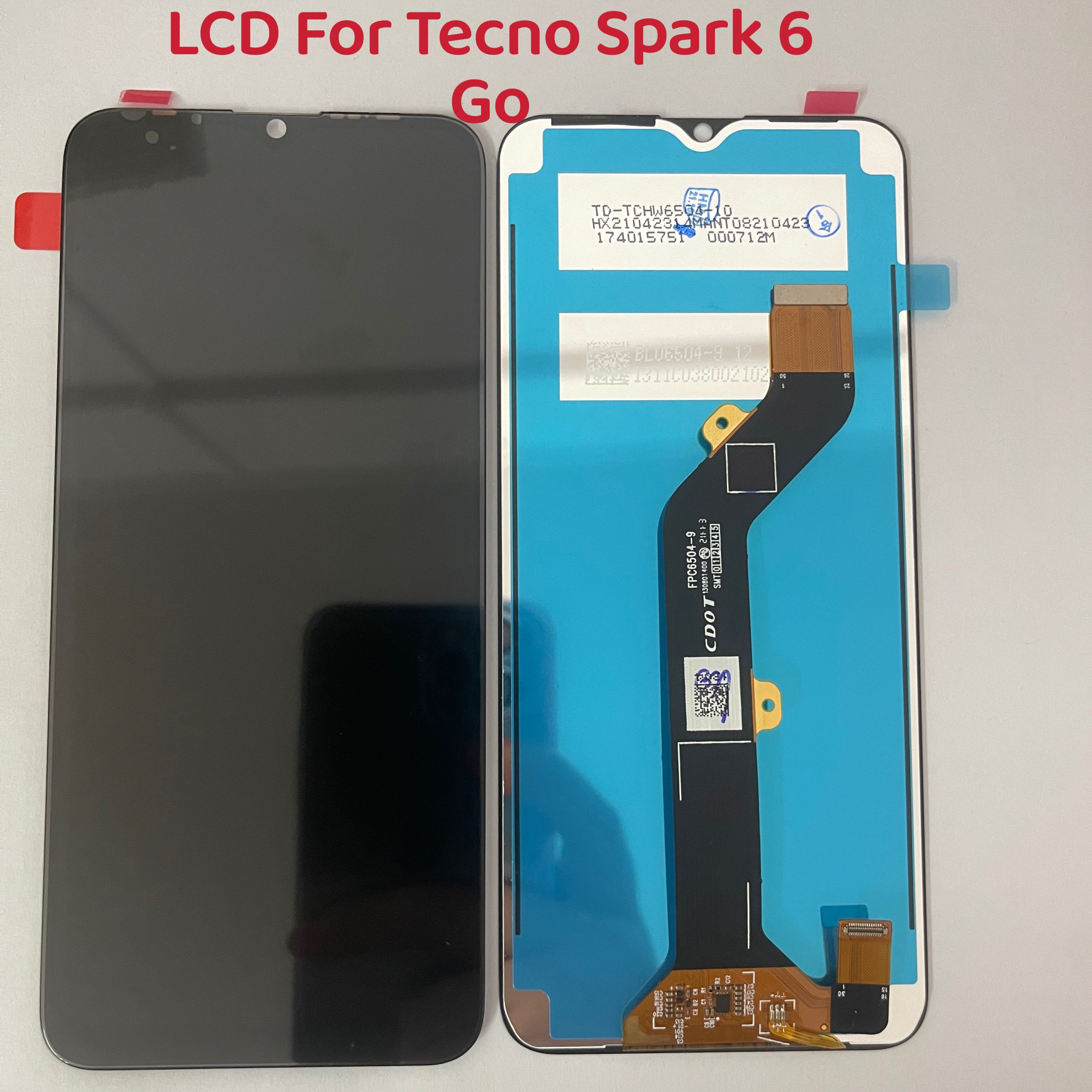新しいテスト済み LCD 交換用 Tecno Spark 6 GO / SPARK GO 2020 KE5 LCD ディスプレイデジタイザータッチスクリーンフルアセンブリ