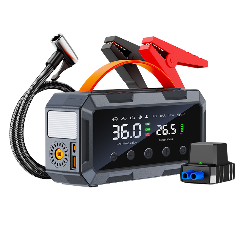 10000amp デュアル 25 ミリメートルシリンダーコンプレッサー 200psi 車 12v バッテリーブースタースマート自動車タイヤスーパーエアポンプパワーバンクジャンプスターター