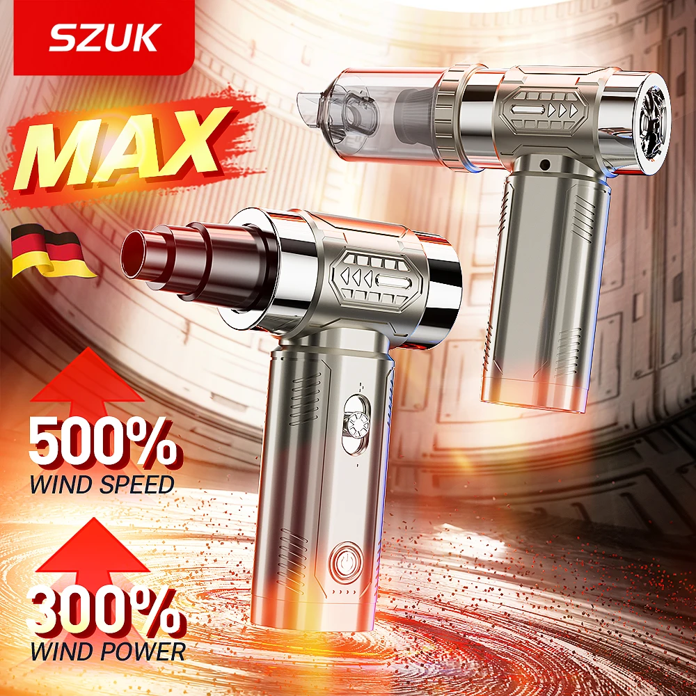 SZUK ミニ送風機ブラシレスモーターターボジェットファンハンドヘルドポータブルダクトファンターボファン強力な送風機車の掃除機