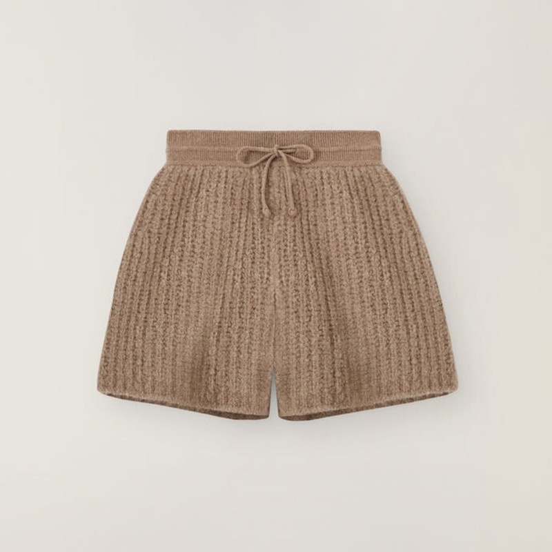 卸売カシミヤリブ女性ニットショーツレディショーツ