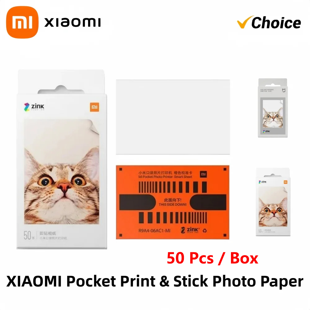 オリジナル Xiaomi ZINK ポケットプリンター用紙自己粘着フォトプリント 50 枚シート Xiaomi 3 インチミニポケットフォトプリンター 50 個
