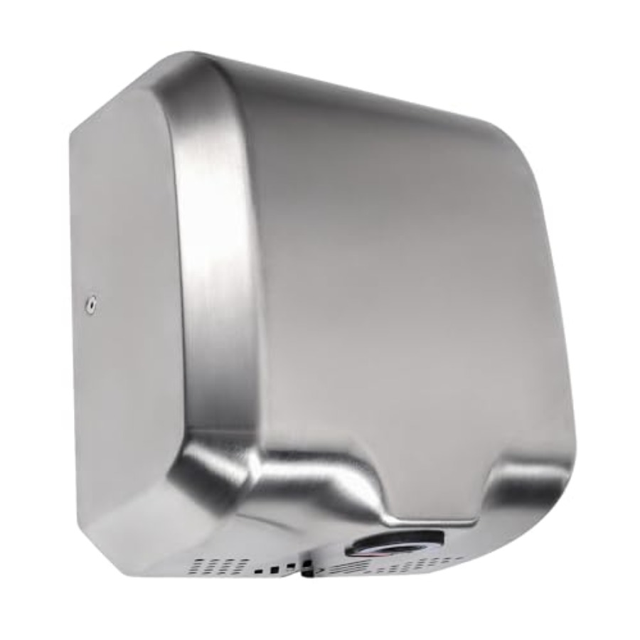 Commercial stainless steel hand dryer, dull polished finish, 1800W automatic high-speed heavy-duty operation