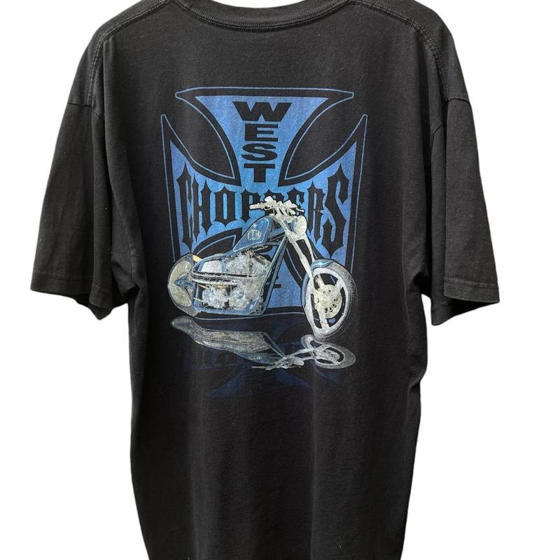 West Coast Chopper Cross 2 Sided Vintage Men Tシャツ 104155