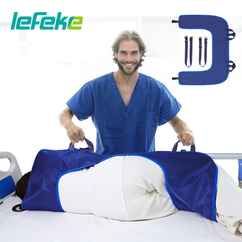 Lefeke ポジショニングベッドパッド 強化ハンドル付き 向きを変えるための多目的シート 高齢者向けの体位変換ベッドパッド