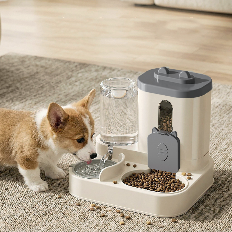 2 で 1 自動ペットフィーダーウォーターディスペンサーセット重力犬猫フード水ボウル大容量自動詰め替え給餌飲料統計