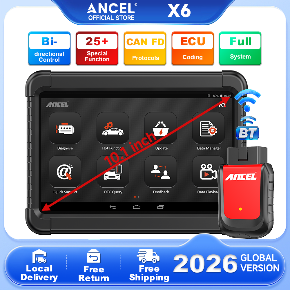 ANCEL X6 Bluetooth OBD2 カースキャナーすべてのシステム診断 IMMO ABS SRS オイル EPB BMS SAS TPMS DPF。 OBD 2 車修理ツールのリセット