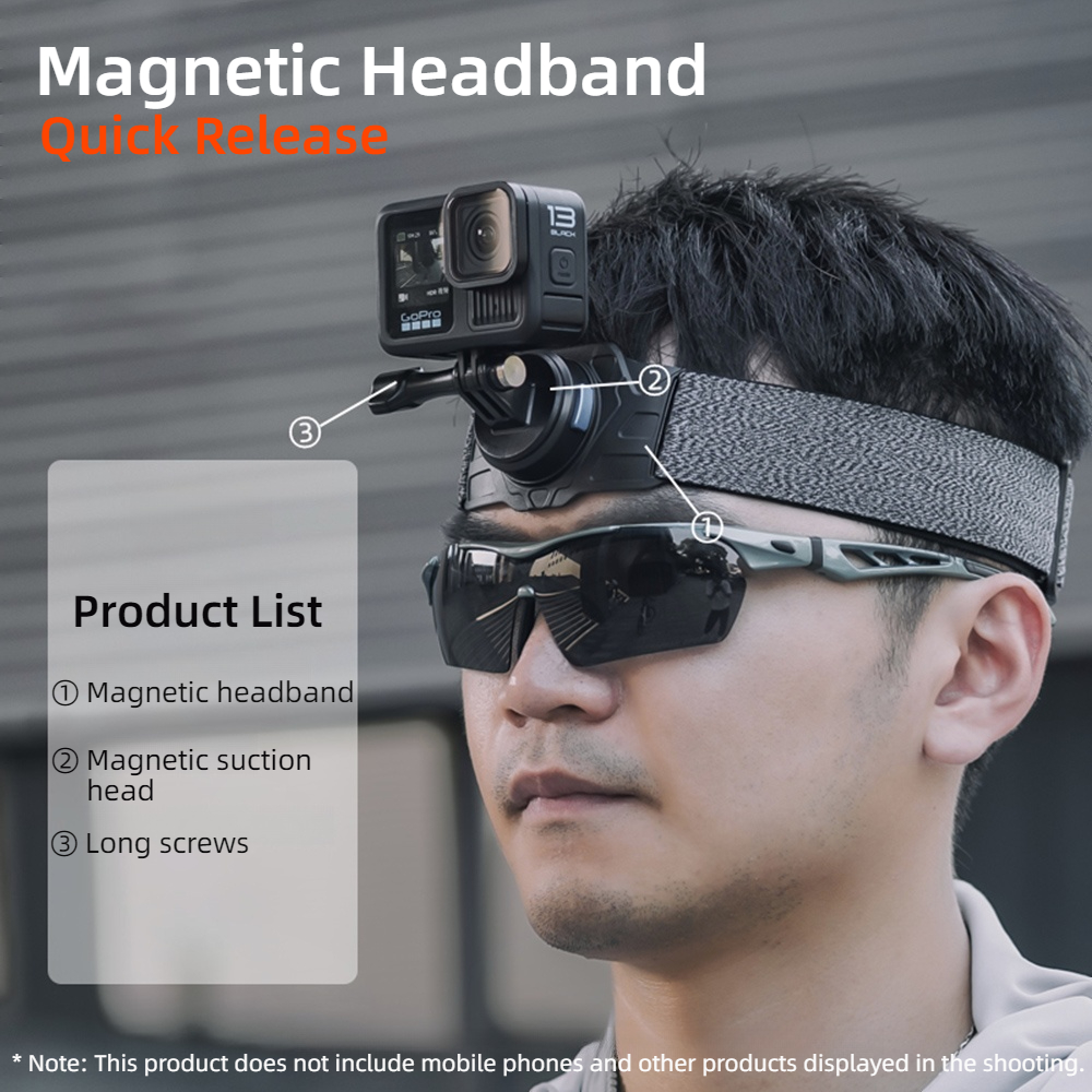 磁気吸引ヘッド固定ブラケット DJI GoPro Action5pro/4/3 Insta360 Ace Pro 2 スポーツカメラファーストアングルアクセサリー用に取り付けられました