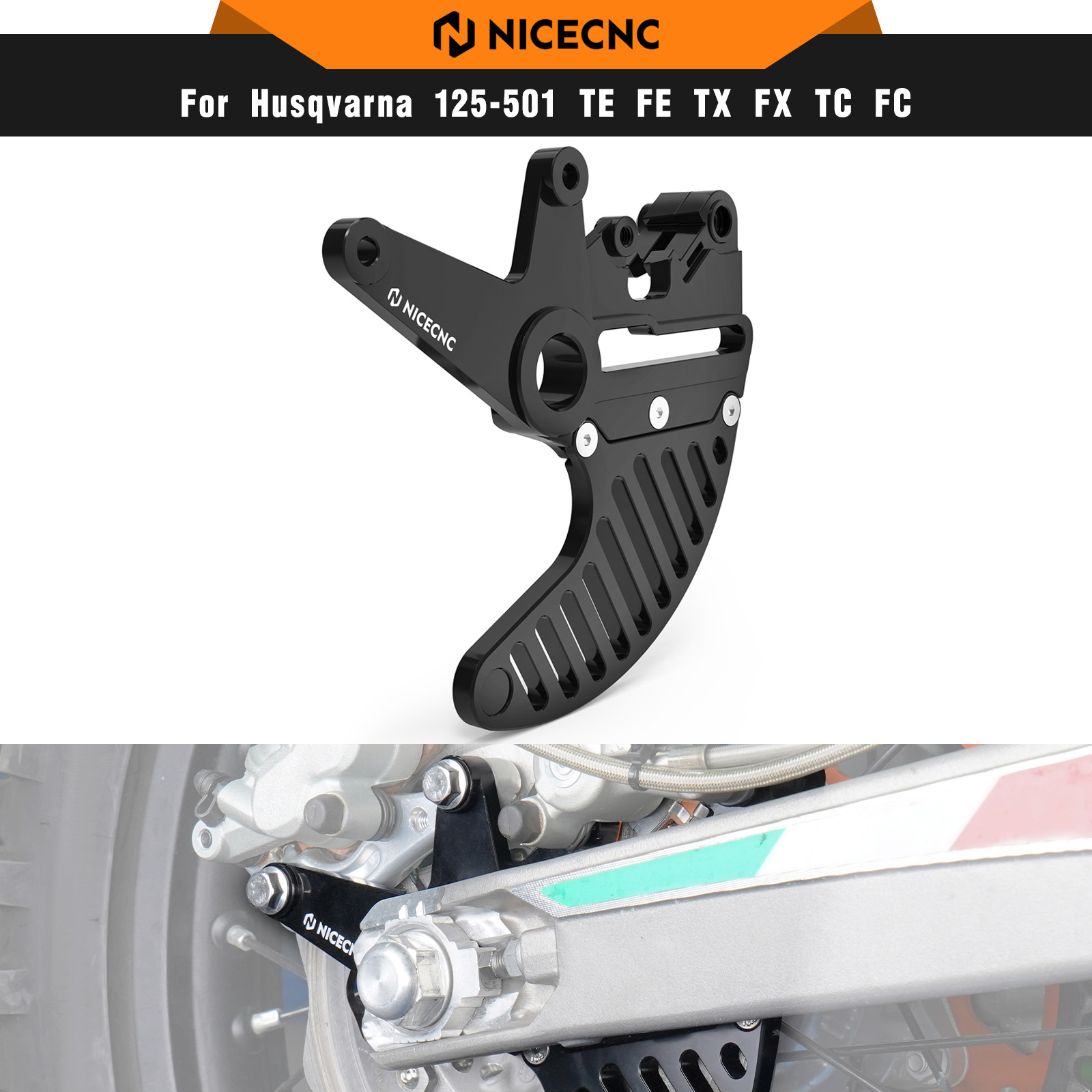 NICECNC ハスクバーナ TE 300 TE 250 FE 450 FE 501 2014-2025 スタントハンドブレーキキャリパーブラケット GasGas EC 300 EC 250 2021-2025