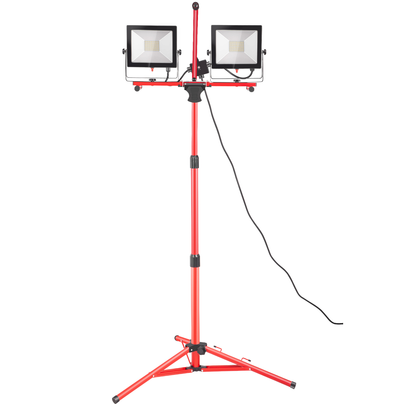 SucceBuy LED ワークライト スタンド付き 5000/10000 ルーメン デュアルヘッド LED 三脚ワークライト 27.6"-68.1" 調整可能