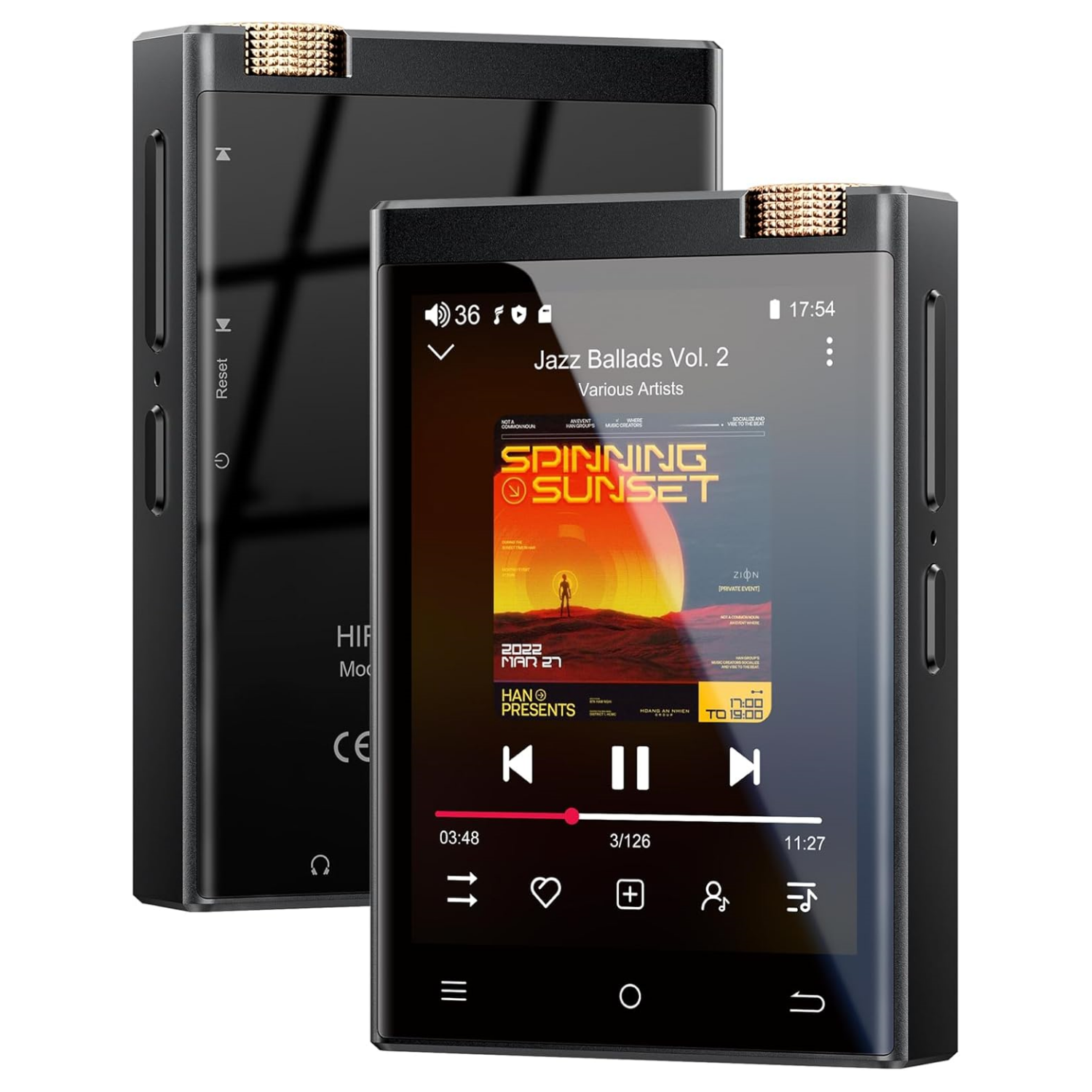 Bluetooth および WiFi 付き Hi-Fi MP3 プレーヤー、Oilsky ロスレス DSD 高解像度デジタル オーディオ、最大 1TB の 16GB/64GB メモリ付き