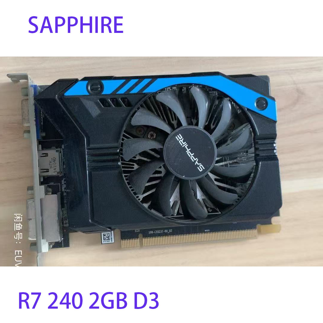中古 XFX Radeon R7 240 2GB ビデオカード GPU AMD Radeon R7240A GDDR3/5 グラフィックスクリーンカード デスクトップコンピュータ