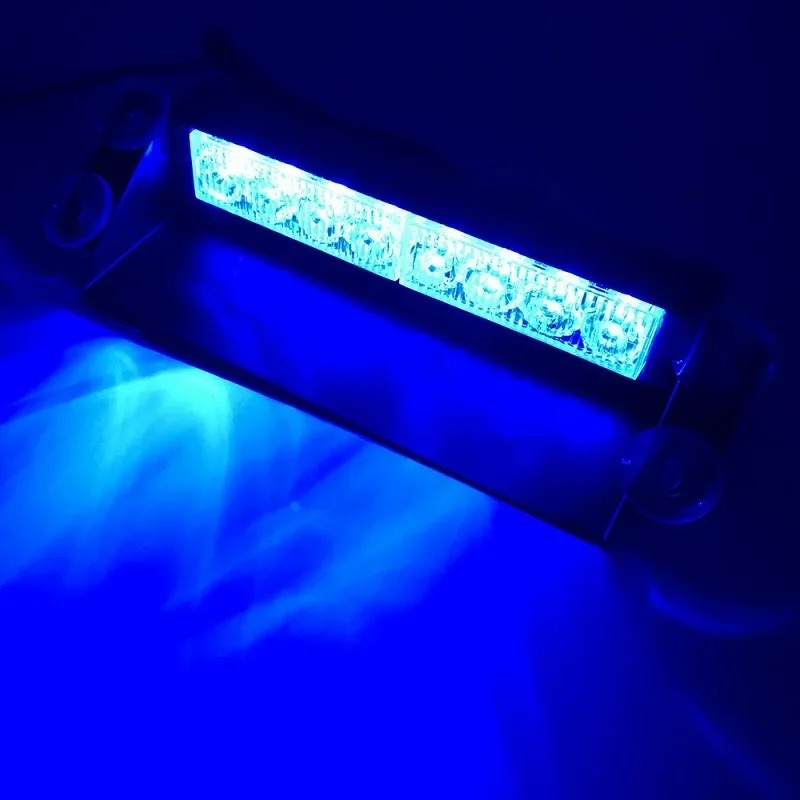 ユニバーサル車のストロボライトフラッシャー 3 点滅モード 12V 8 LED 車両点滅警告ランプ赤青警察緊急ライト