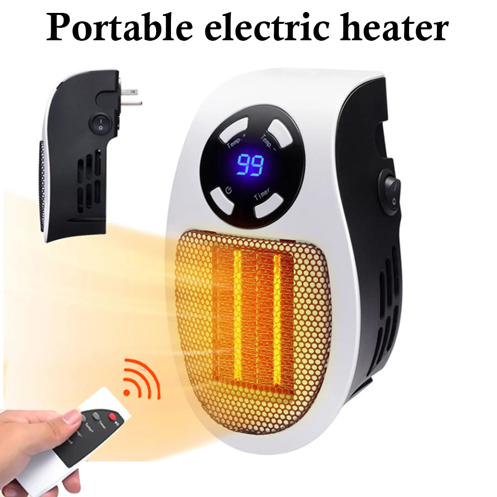 500 ワット電気ヒーター家庭用ポータブルプラグイン壁部屋暖房ストーブミニ家庭用オフィスラジエーターリモコンウォーマー