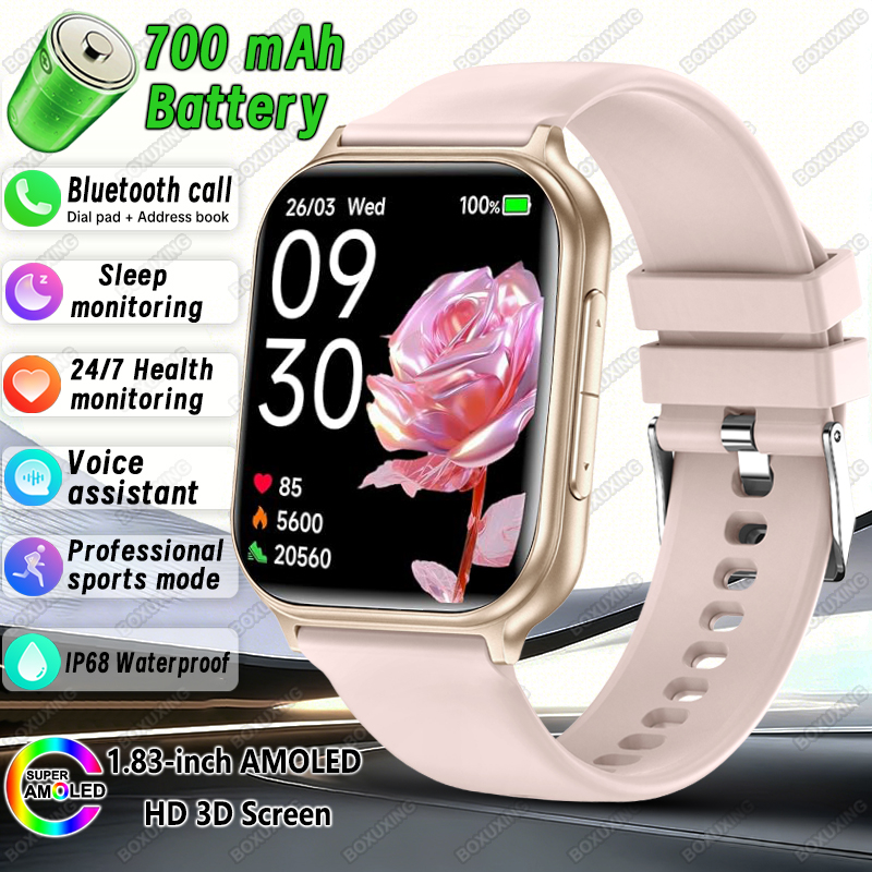 2026 新しいスマートウォッチ女性スポーツフィットネストラック IP68 防水内蔵 24H 心拍数 Bluetooth 通話レディースファッションスマートウォッチ
