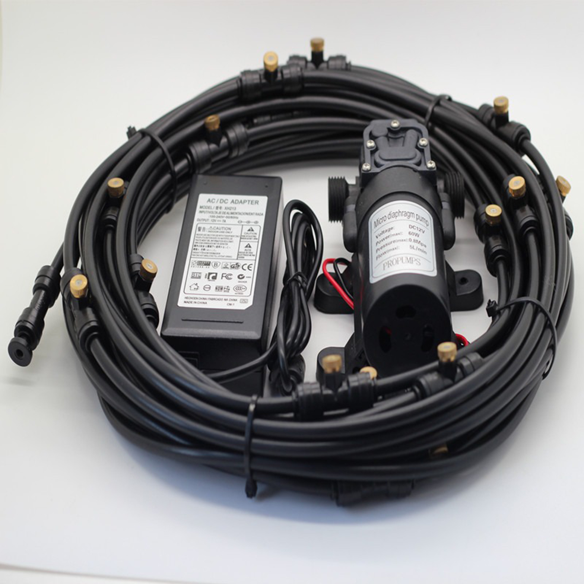 72 ワット大型庭灌漑タイマー散水システム霧ノズル灌漑キット自動スプレーミスト植物散水システム