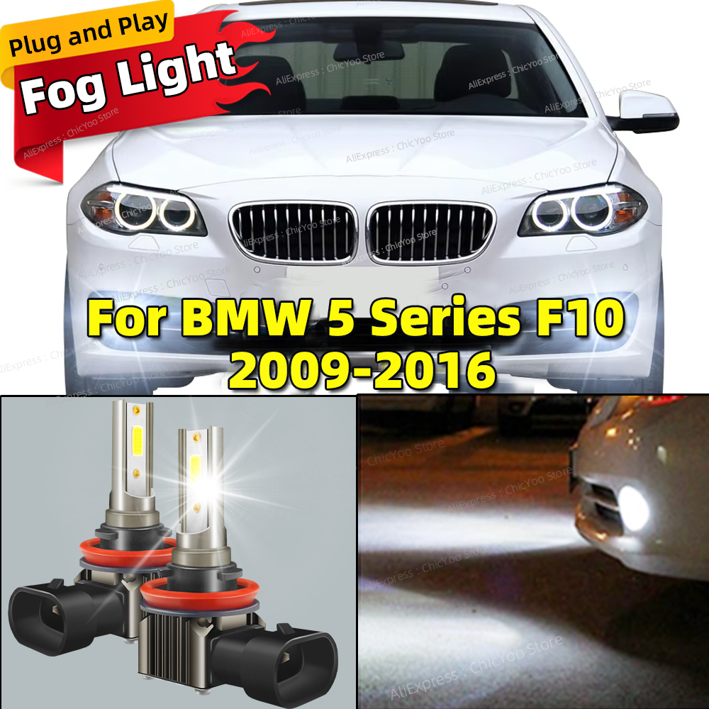 2 個 6000 K LED フォグランプ車の電球 Canbus フロントフォグランプ BMW 5 シリーズ F10 2009 - 2016 2010 2011 2012 2013 2014 2015