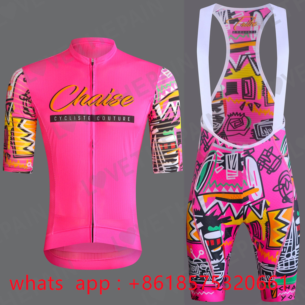 長椅子ピンク男性夏サイクリング服トップス MTB 自転車服マイヨ Ropa Ciclismo ビブショーツ 9D ゲルサイクリング自転車スーツ 2024
