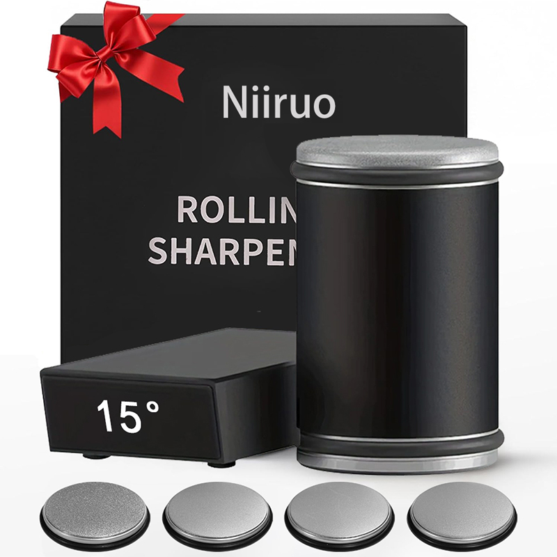 Niiruo ローリングナイフシャープナー両面ダイヤモンド砥石 15_20° 度磁気角度ローラー研ぎキッチン用