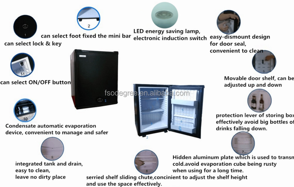 ホームオフィスノイズなし低消費電力高品質冷蔵庫 40L ポータブルホテル電子ミニバー