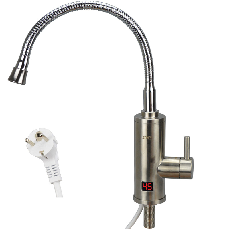 最新のステンレス鋼 220v 3000 ワット給湯器蛇口キッチン電気温水タップインスタントホット蛇口ヒーター