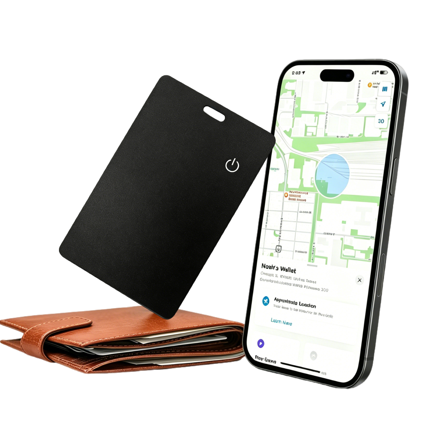 MFI認定ウォレット追跡カードは、Find My充電式トラッカー0.07インチのスリムiPhoneアイテムファインダーと連携します。
