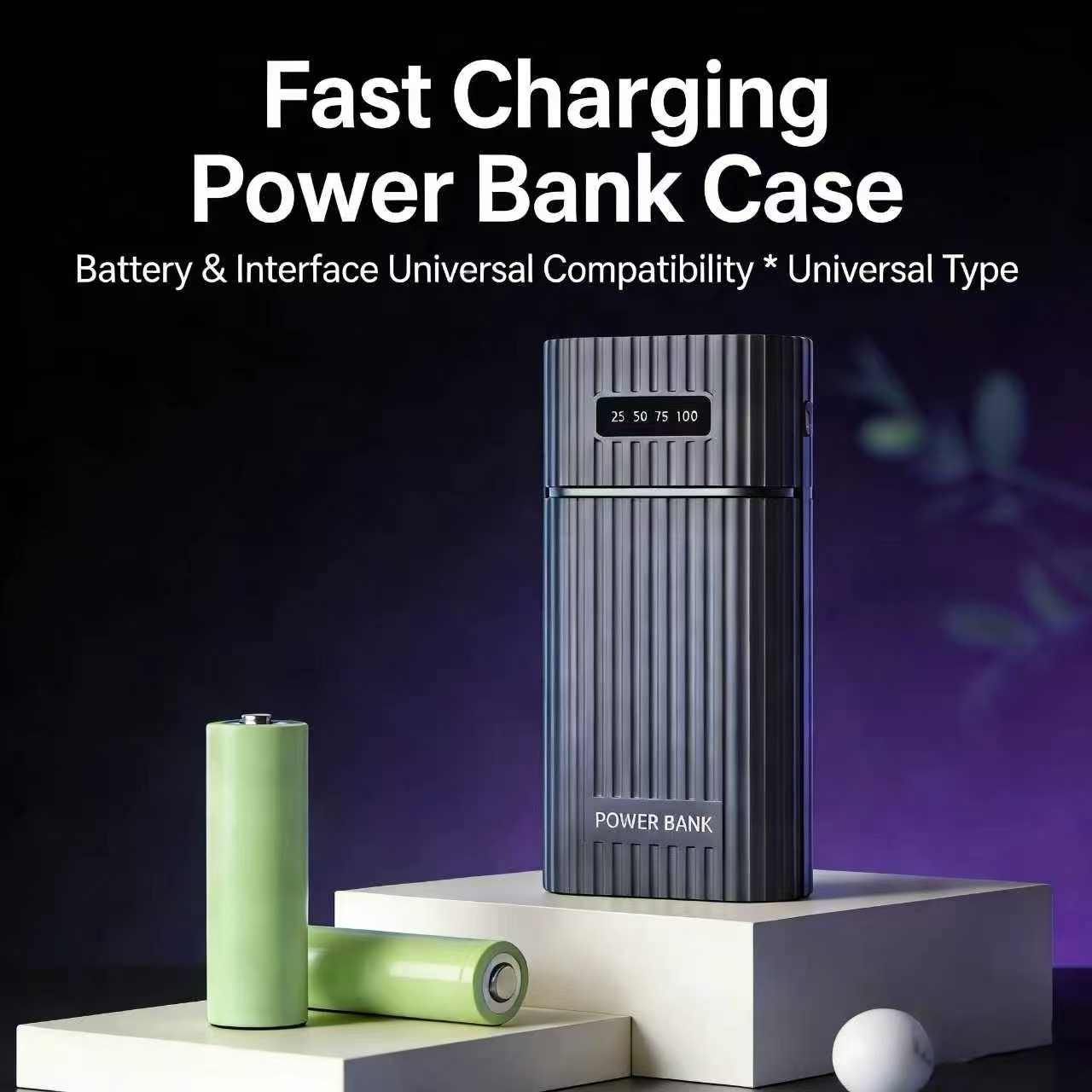 BTESK 急速充電交換可能バッテリー DIY キット懐中電灯モバイル充電器 21700/18650 取り外し可能なバッテリーケース