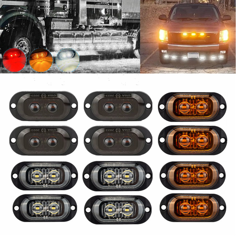 4 個車の警告灯 4LED トレーラーサイドランプトラックターンシグナルサイドマーカーライト車トラックフロントマーカーテールライト 12-24V