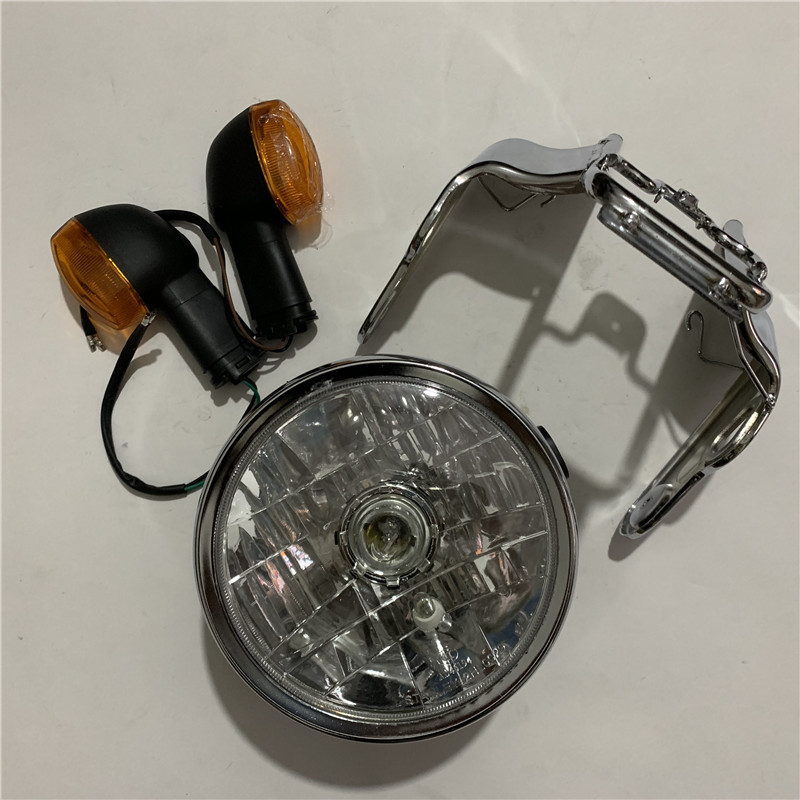 オートバイアクセサリー YBR125 ヘッドライト変換丸型ヘッドライトアセンブリヘッドライトブラケットウインカー