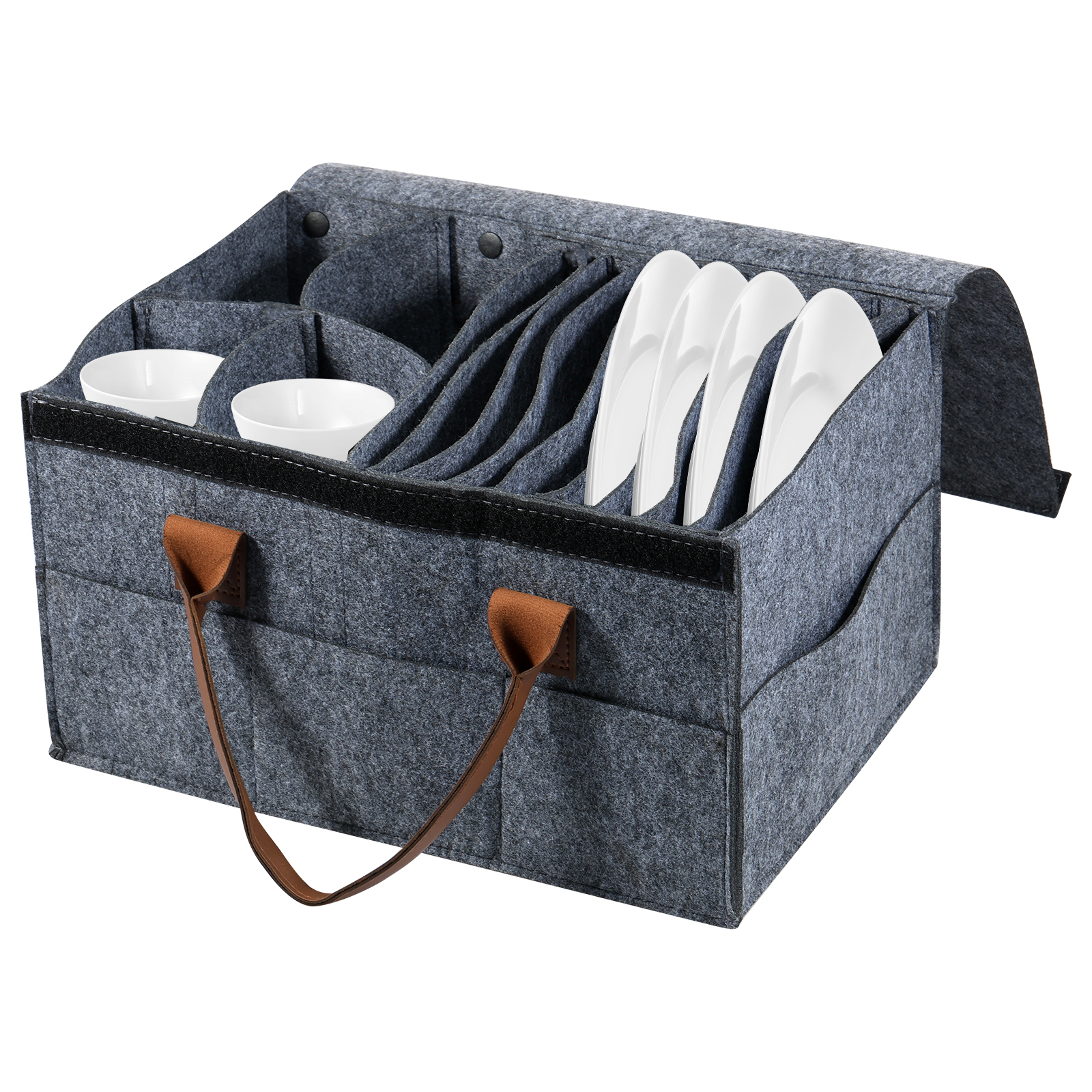 フェルトボードディッシュカップ収納袋ラック肥厚キャンプ食器容器 RV キッチンキャビネット層状プレート収納ボックスキャンピングカー