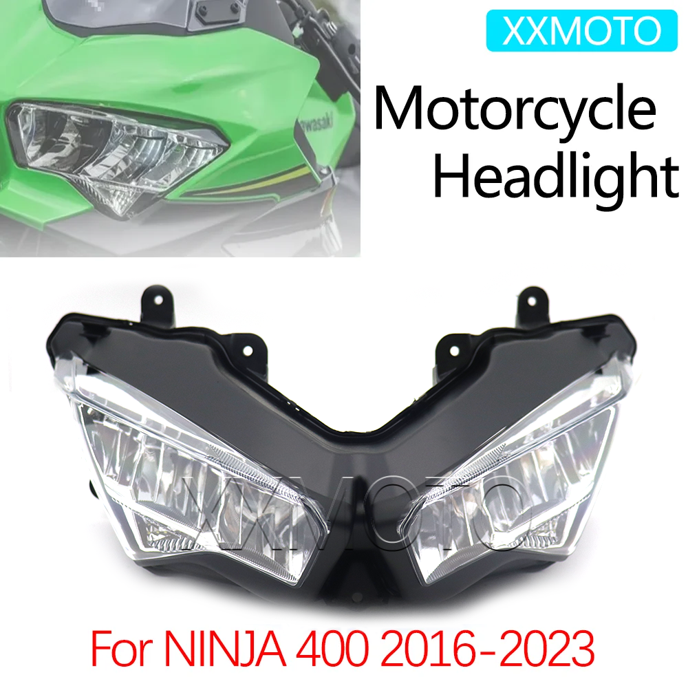 カワサキニンジャ 400 NINJA400 2016-2023 オートバイフロントヘッドライトアセンブリ LED ヘッドライトランプスポットライトアクセサリー