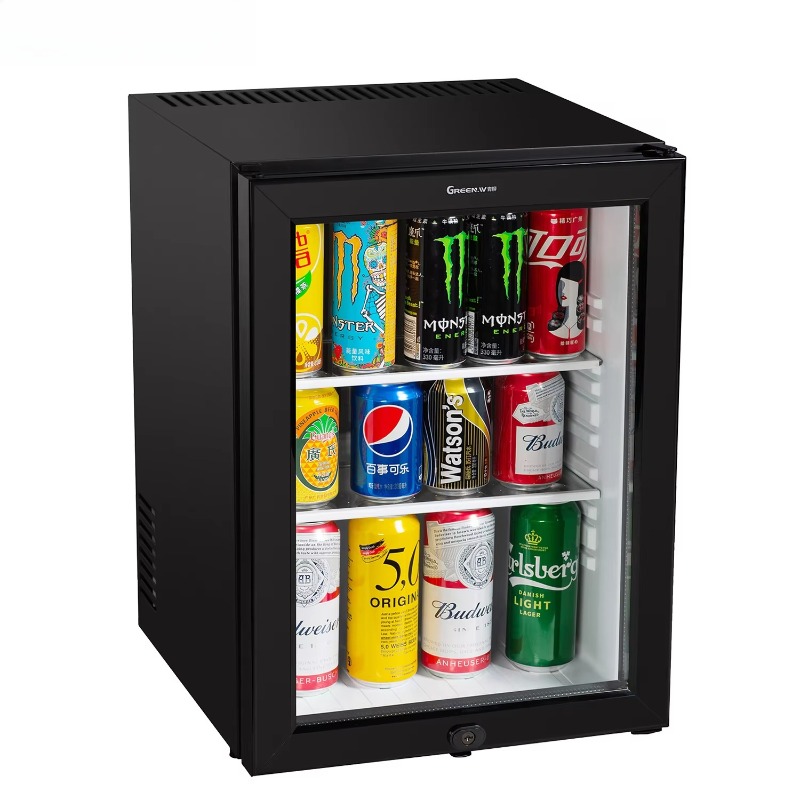 220V 40L ホテルの部屋小型冷蔵庫ミニ透明自立ディスプレイ冷凍庫ミュートミニ冷蔵庫