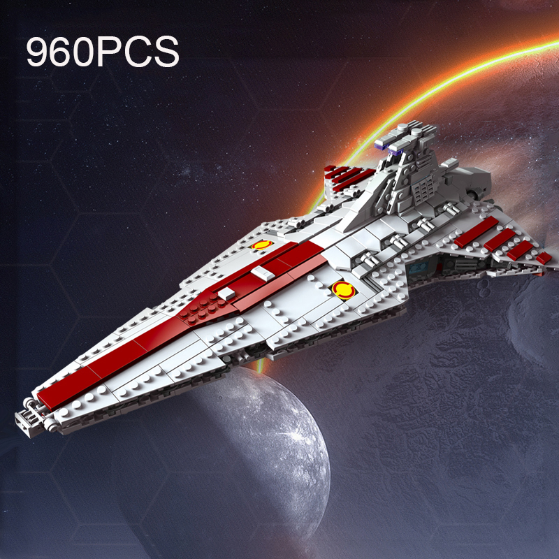 960 個宇宙戦艦ビルディングブロック宇宙船防衛船 MOC モデルレンガキットデスクトップ装飾大人のおもちゃ誕生日ギフト