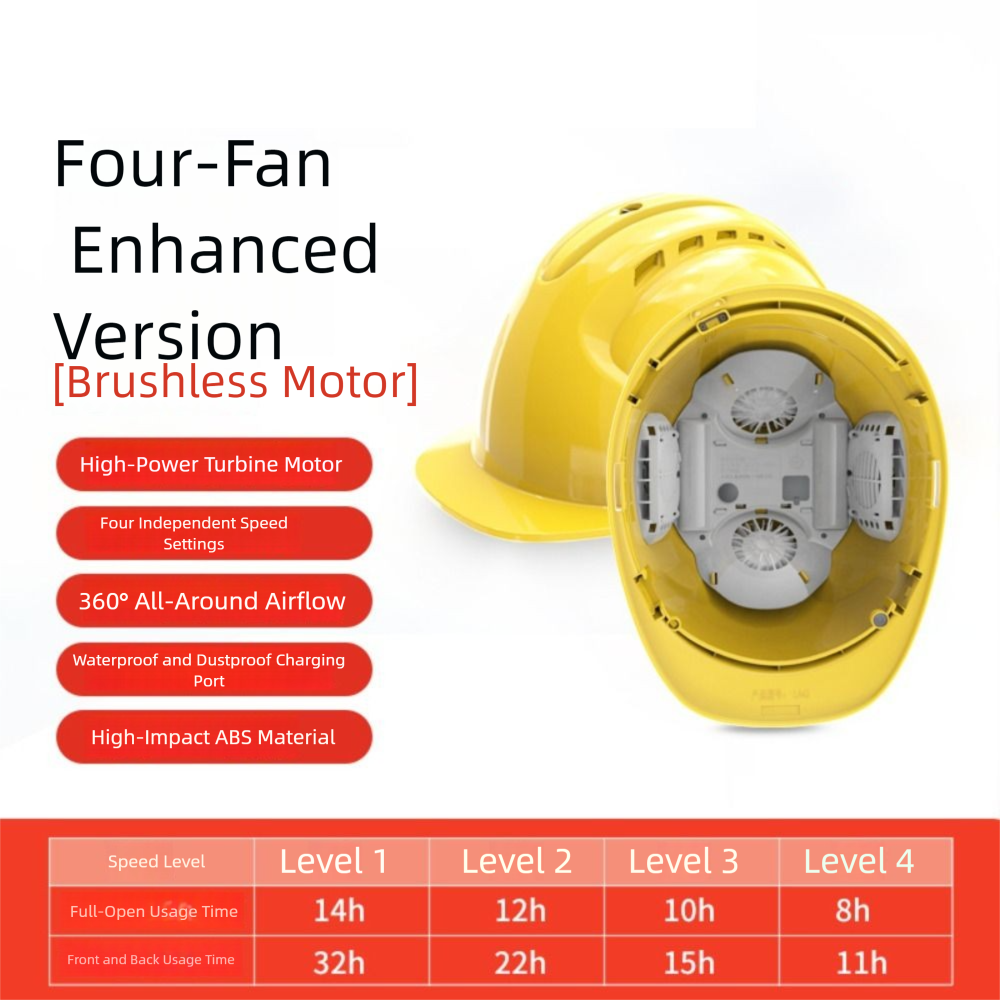 4 ギア充電式ファンヘルメット防水調節可能なサイト保護キャップパワーバンククール安全ヘルメットファン付き