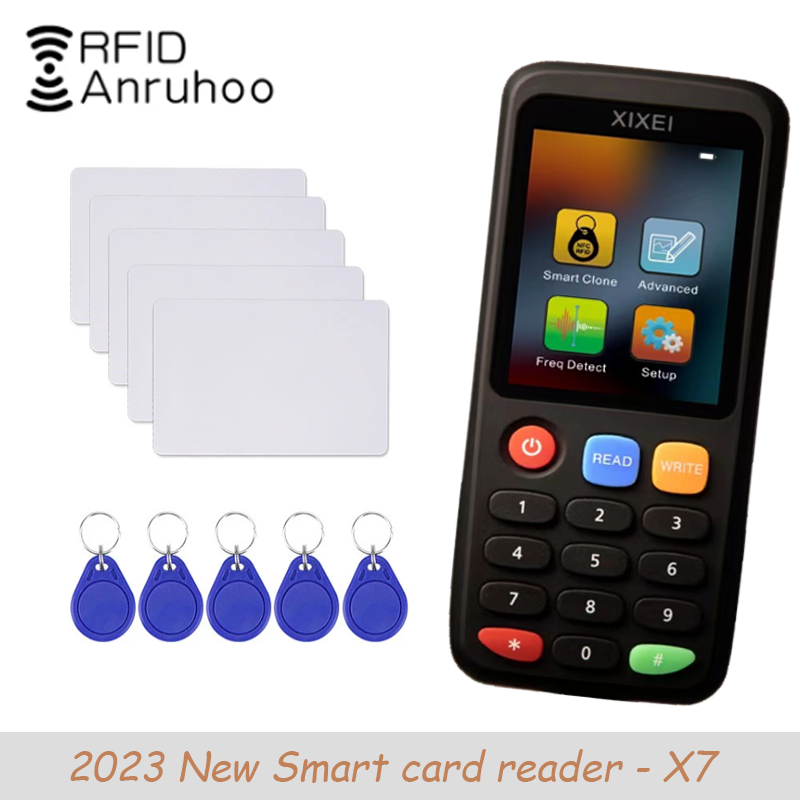 新しい Rfid スマートカードリーダー X7 125khz バッジコピー機 13.56mhz Nfc デコーダデュプリケータ Id チップタグクローン Ntag213 215 キーライター