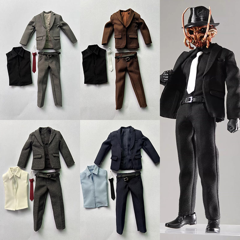 1/12 スケール男性ビジネススーツセット服モデルフィット 6 ''ノータンマン風のおもちゃ兵士アクションフィギュアボディ人形